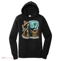 67 Meme Racoon Howling At The Moon 6-7 Women's Hoodie thumb 0