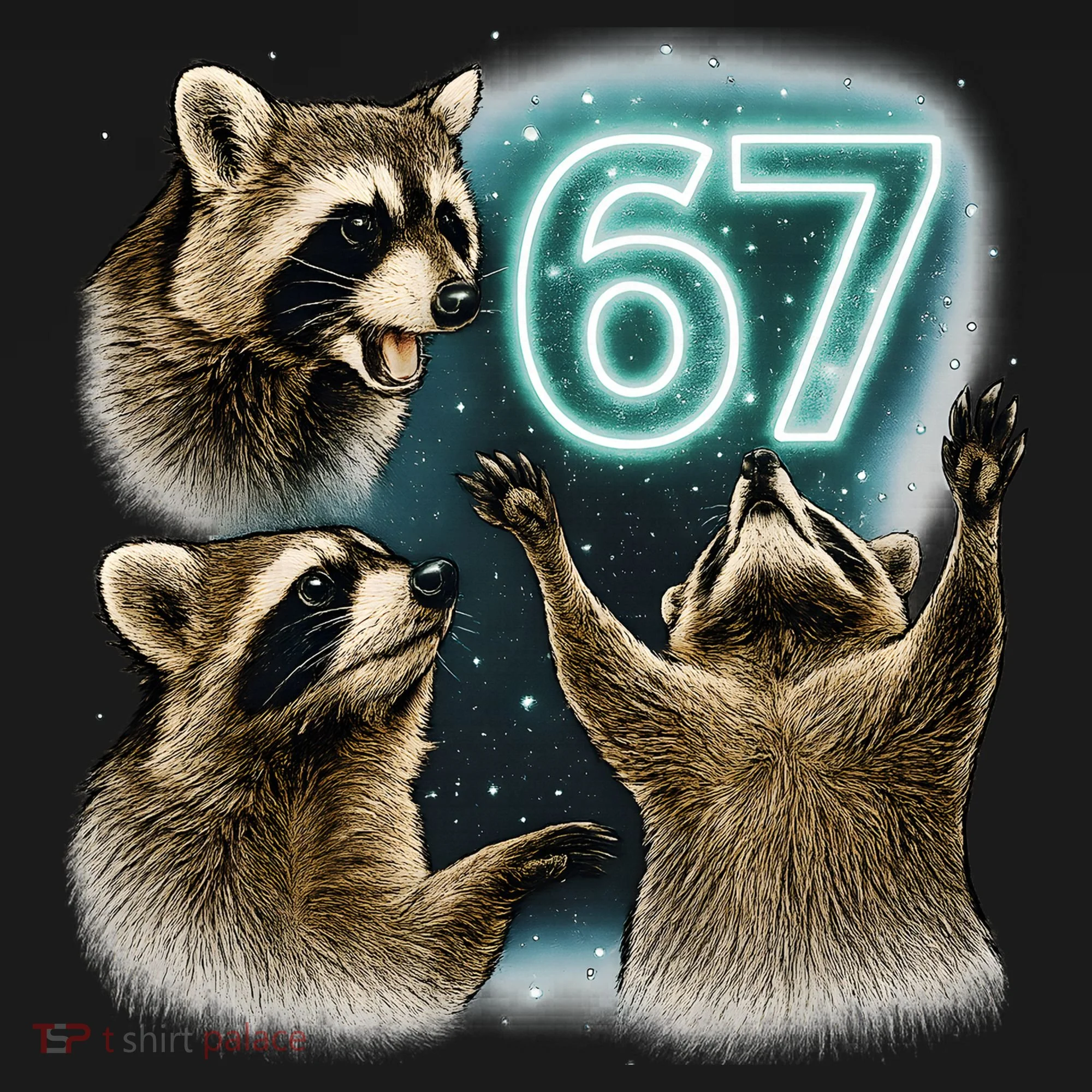 67 Meme Racoon Howling At The Moon 6-7 Women's Hoodie