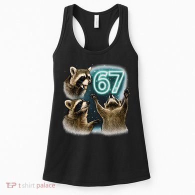 67 Meme Racoon Howling At The Moon 6-7 Women's Tank Top