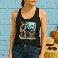 67 Meme Racoon Howling At The Moon 6-7 Women's Tank Top thumb 2