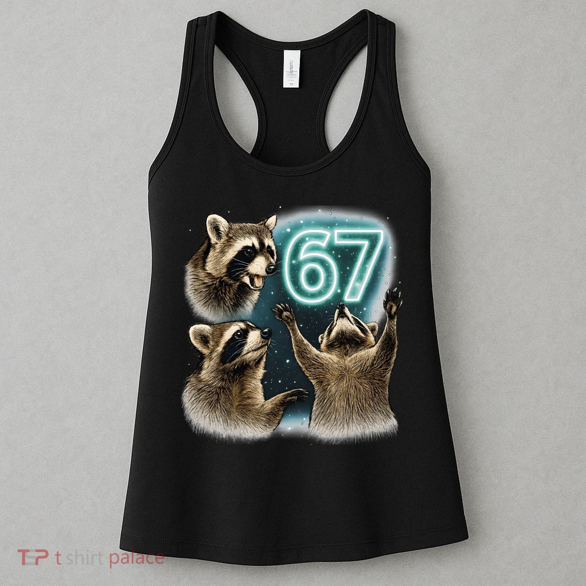 67 Meme Racoon Howling At The Moon 6-7 Women's Tank Top