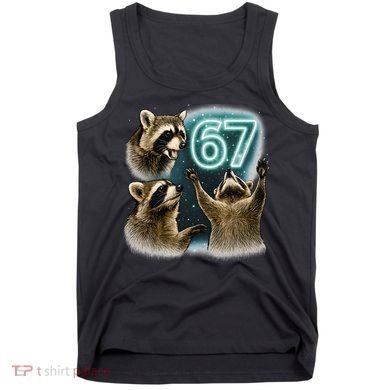 67 Meme Racoon Howling At The Moon 6-7 Tank Top