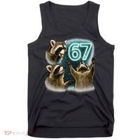 67 Meme Racoon Howling At The Moon 6-7 Tank Top thumb 0