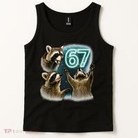 67 Meme Racoon Howling At The Moon 6-7 Tank Top thumb 2