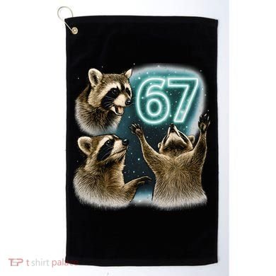 67 Meme Racoon Howling At The Moon 6-7 Golf Towel