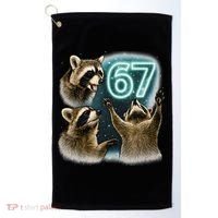 67 Meme Racoon Howling At The Moon 6-7 Golf Towel thumb 0
