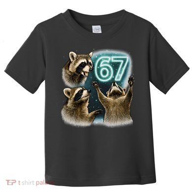 67 Meme Racoon Howling At The Moon 6-7 Toddler T-Shirt