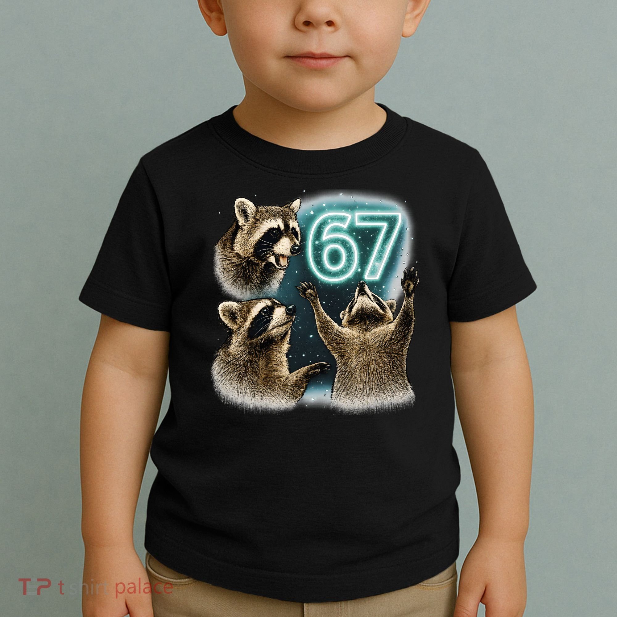 67 Meme Racoon Howling At The Moon 6-7 Toddler T-Shirt
