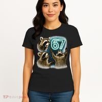 67 Meme Racoon Howling At The Moon 6-7 Women's T-Shirt thumb 4