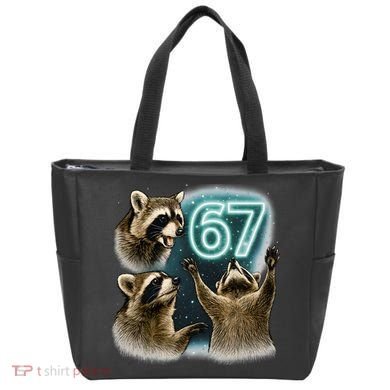 67 Meme Racoon Howling At The Moon 6-7 Tote Bag
