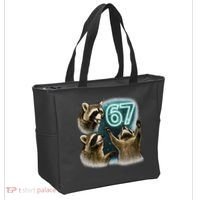 67 Meme Racoon Howling At The Moon 6-7 Tote Bag thumb 2