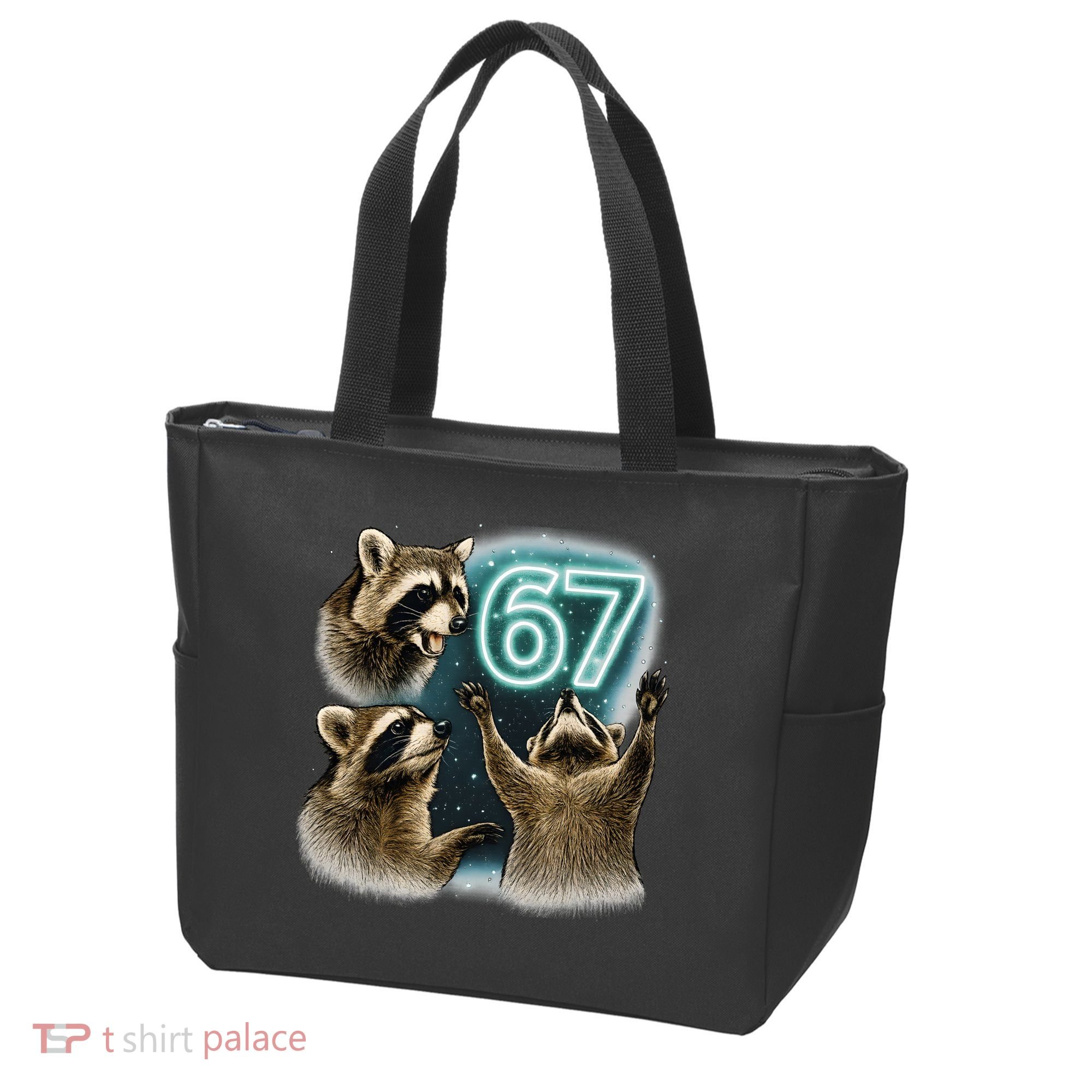 67 Meme Racoon Howling At The Moon 6-7 Tote Bag