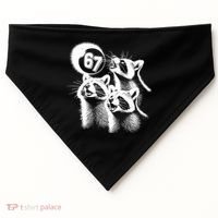 67 Meme Racoon Howling At The Moon 6-7 USA-Made Doggie Bandana thumb 0