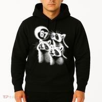 67 Meme Racoon Howling At The Moon 6-7 Hoodie thumb 2