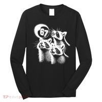 67 Meme Racoon Howling At The Moon 6-7 Long Sleeve Shirt thumb 0