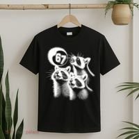 67 Meme Racoon Howling At The Moon 6-7 T-Shirt thumb 2