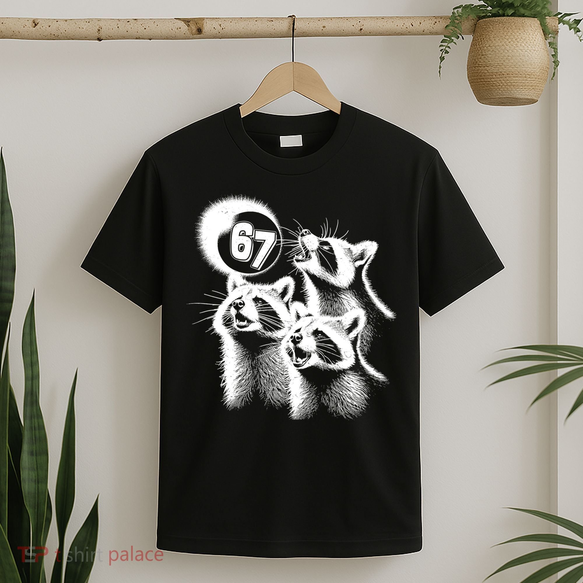 67 Meme Racoon Howling At The Moon 6-7 T-Shirt