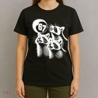 67 Meme Racoon Howling At The Moon 6-7 T-Shirt thumb 4