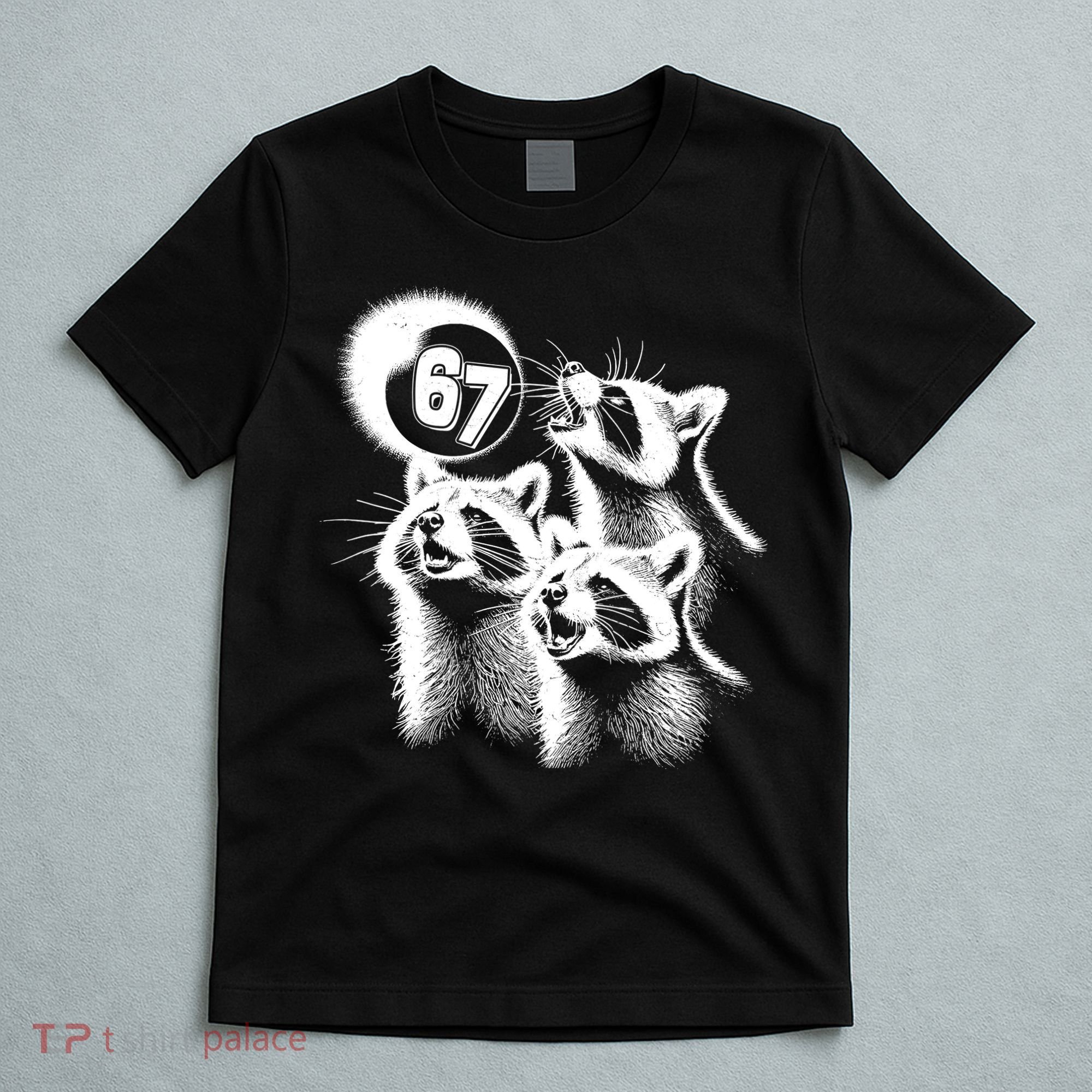 67 Meme Racoon Howling At The Moon 6-7 T-Shirt