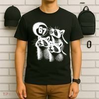67 Meme Racoon Howling At The Moon 6-7 T-Shirt thumb 6
