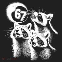 67 Meme Racoon Howling At The Moon 6-7 Beanie thumb 2