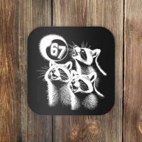 67 Meme Racoon Howling At The Moon 6-7 Coaster thumb 0