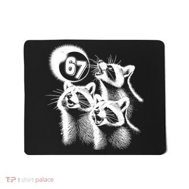 67 Meme Racoon Howling At The Moon 6-7 Mousepad
