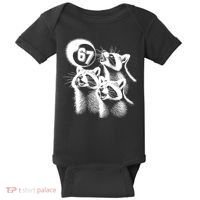 67 Meme Racoon Howling At The Moon 6-7 Baby Bodysuit thumb 0