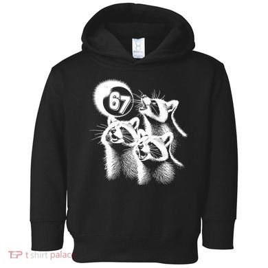 67 Meme Racoon Howling At The Moon 6-7 Toddler Hoodie