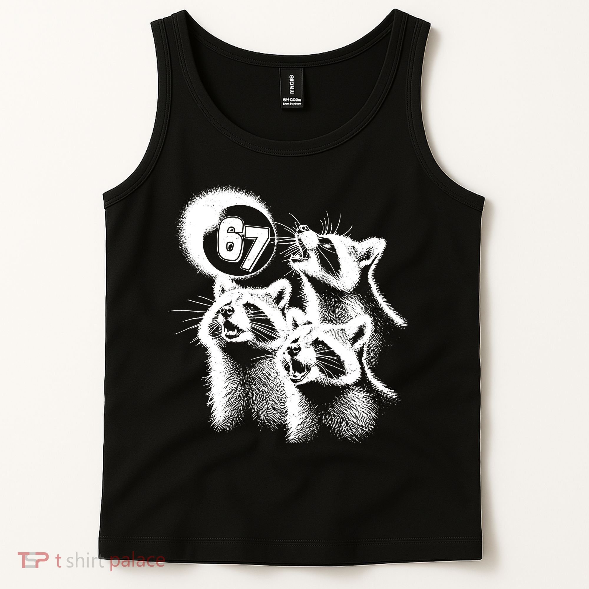 67 Meme Racoon Howling At The Moon 6-7 Tank Top