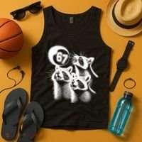67 Meme Racoon Howling At The Moon 6-7 Tank Top thumb 4
