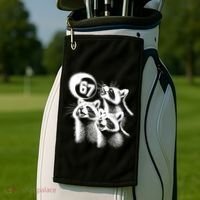 67 Meme Racoon Howling At The Moon 6-7 Golf Towel thumb 2