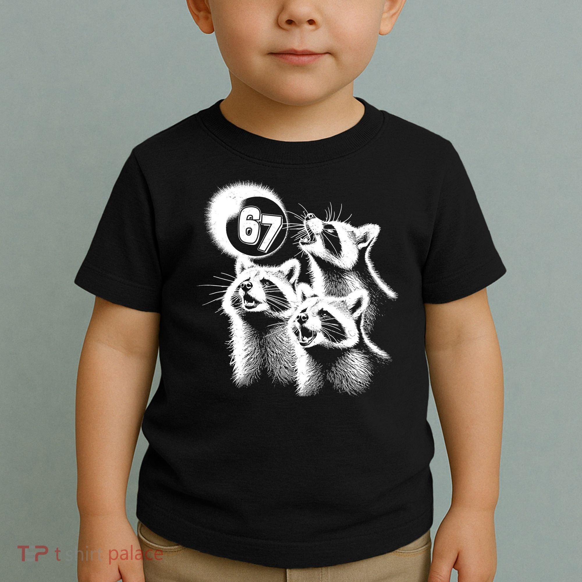 67 Meme Racoon Howling At The Moon 6-7 Toddler T-Shirt