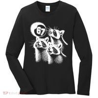 67 Meme Racoon Howling At The Moon 6-7 Women's Long Sleeve Shirt thumb 0