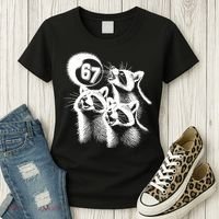 67 Meme Racoon Howling At The Moon 6-7 Women's T-Shirt thumb 3
