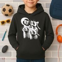 67 Meme Racoon Howling At The Moon 6-7 Kids Hoodie thumb 2