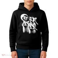 67 Meme Racoon Howling At The Moon 6-7 Kids Hoodie thumb 4