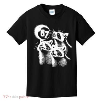 67 Meme Racoon Howling At The Moon 6-7 Kids T-Shirt
