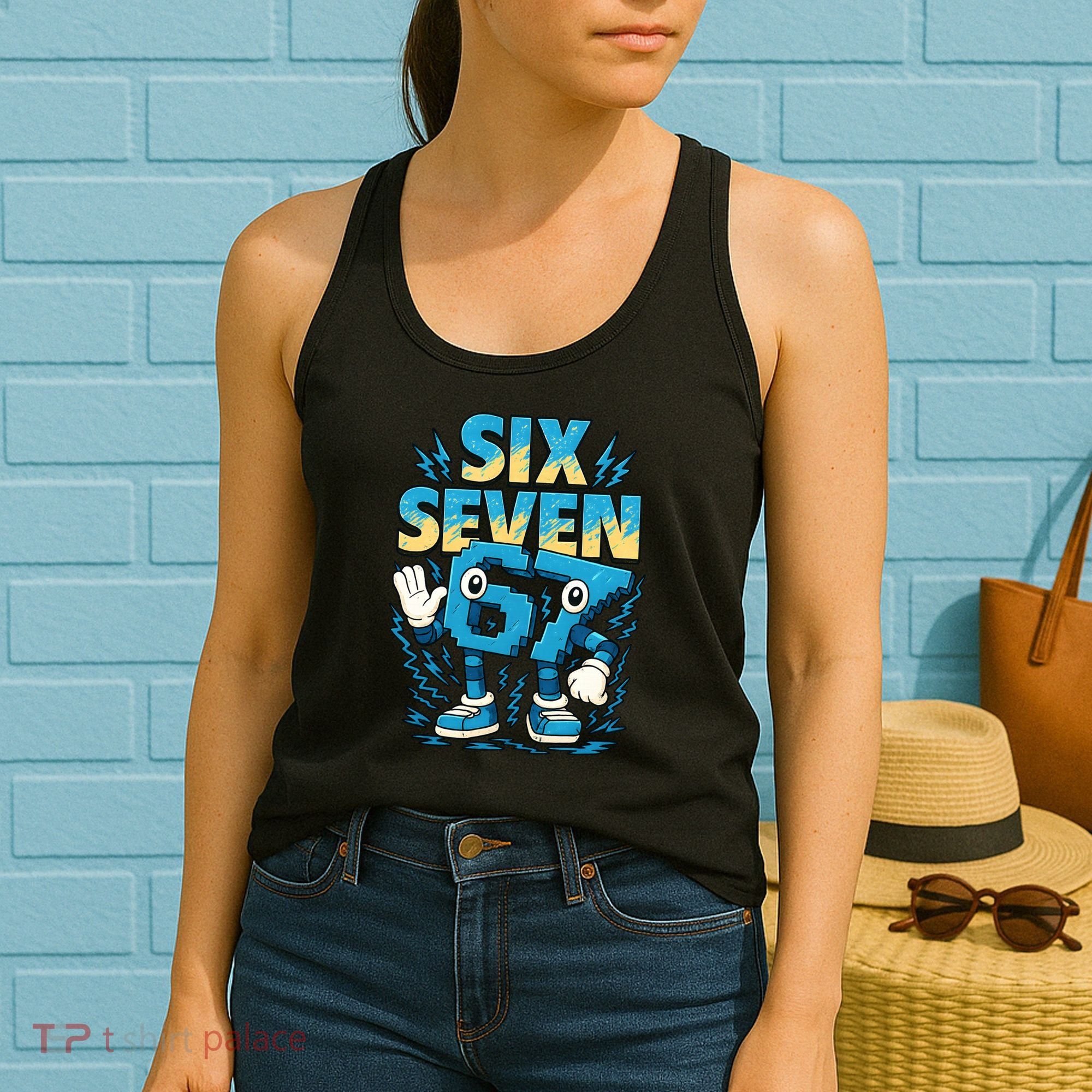 67 Meme Six Seven 6-7 Italian Brainrot Funny Women's Tank Top