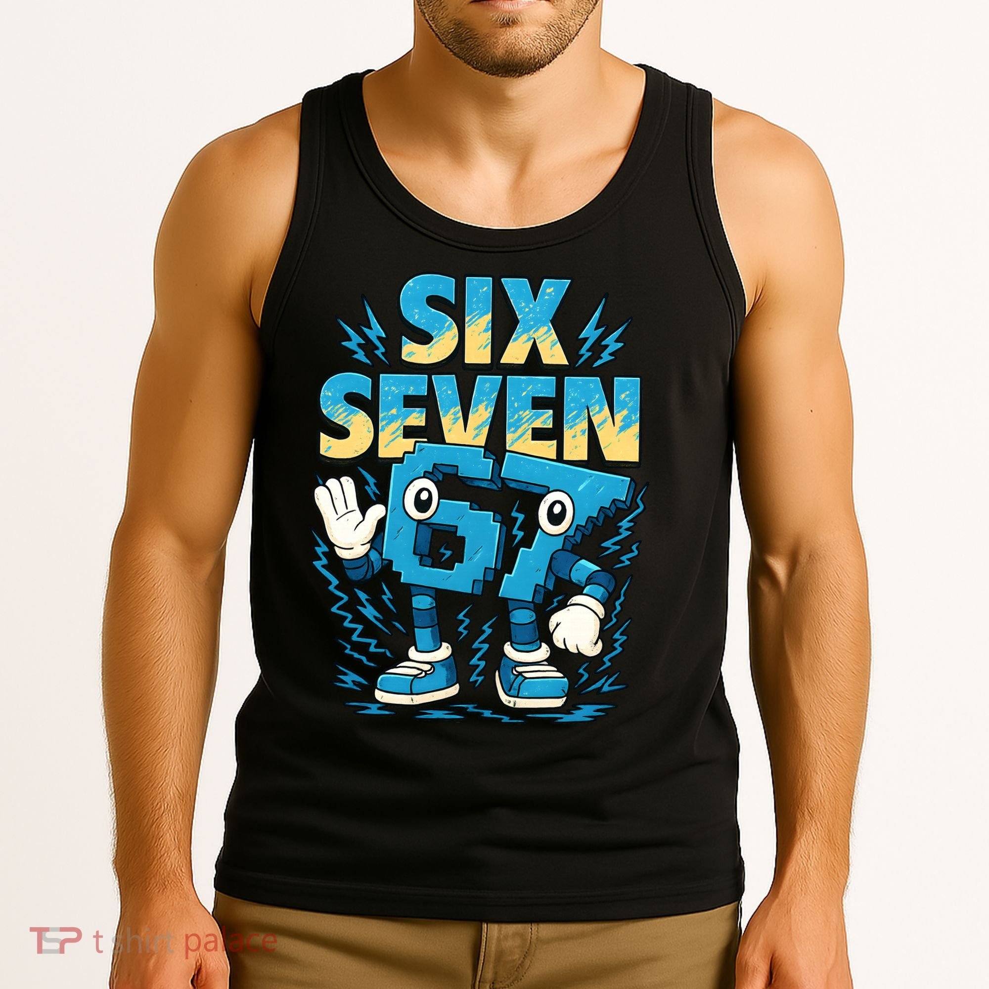 67 Meme Six Seven 6-7 Italian Brainrot Funny Tank Top