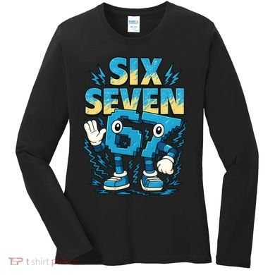 67 Meme Six Seven 6-7 Italian Brainrot Funny Women's Long Sleeve Shirt