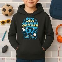 67 Meme Six Seven 6-7 Italian Brainrot Funny Kids Hoodie thumb 2