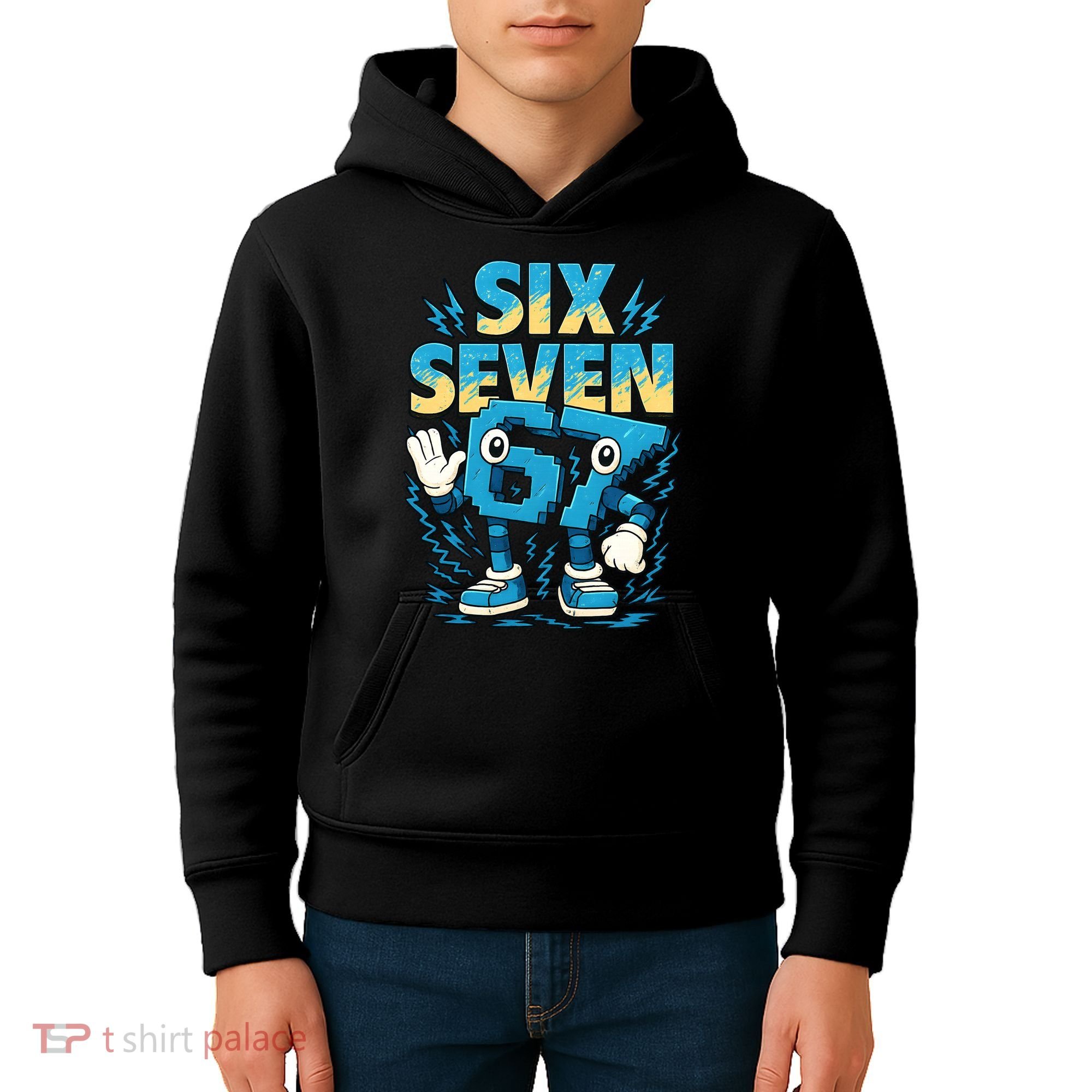 67 Meme Six Seven 6-7 Italian Brainrot Funny Kids Hoodie