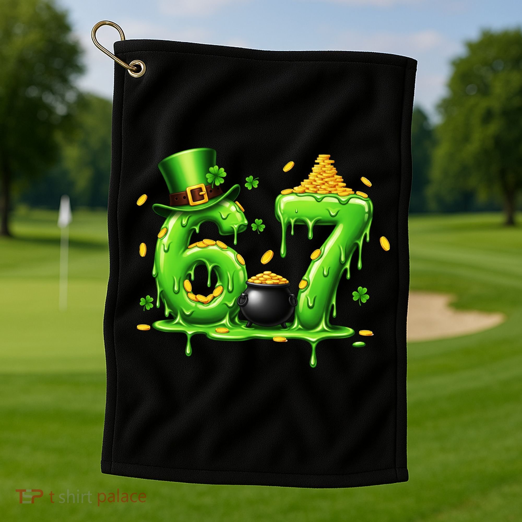 6-7 Meme St Patrick's Day 67 Golf Towel