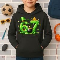 6-7 Meme St Patrick's Day 67 Kids Hoodie thumb 2