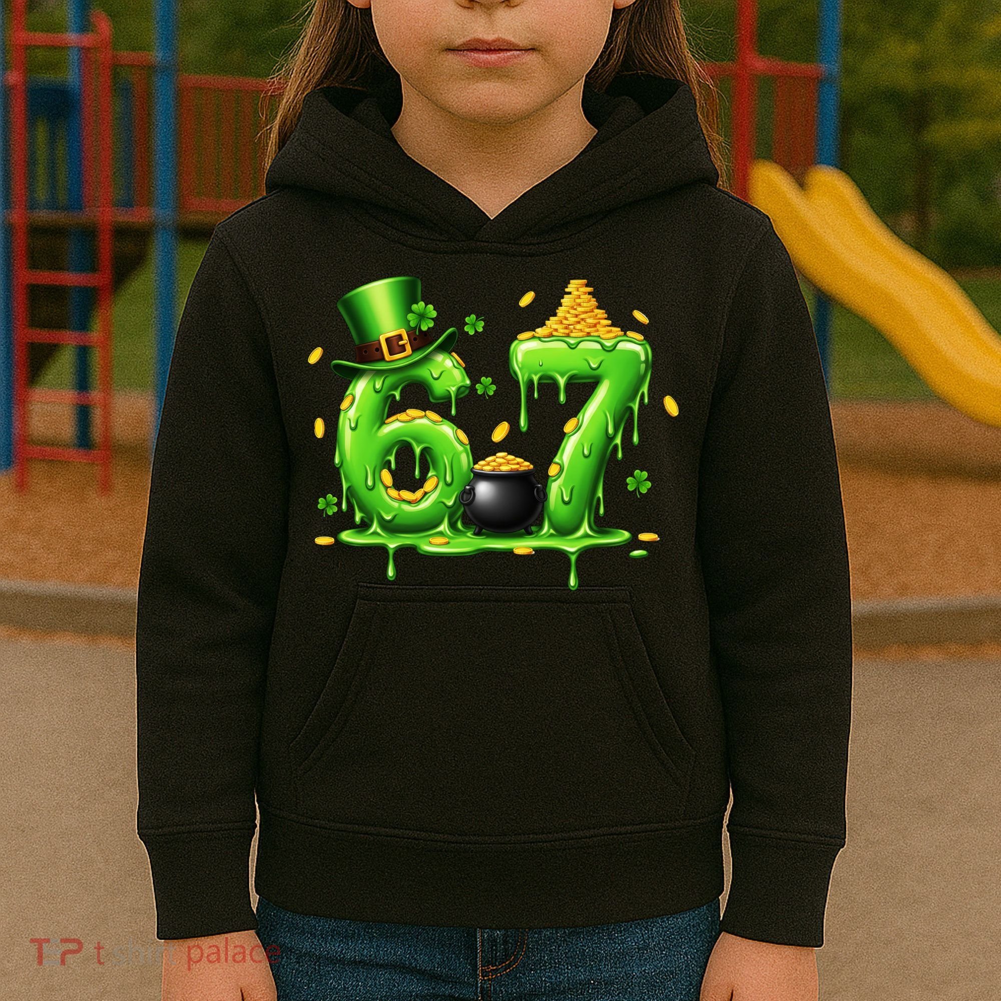 6-7 Meme St Patrick's Day 67 Kids Hoodie