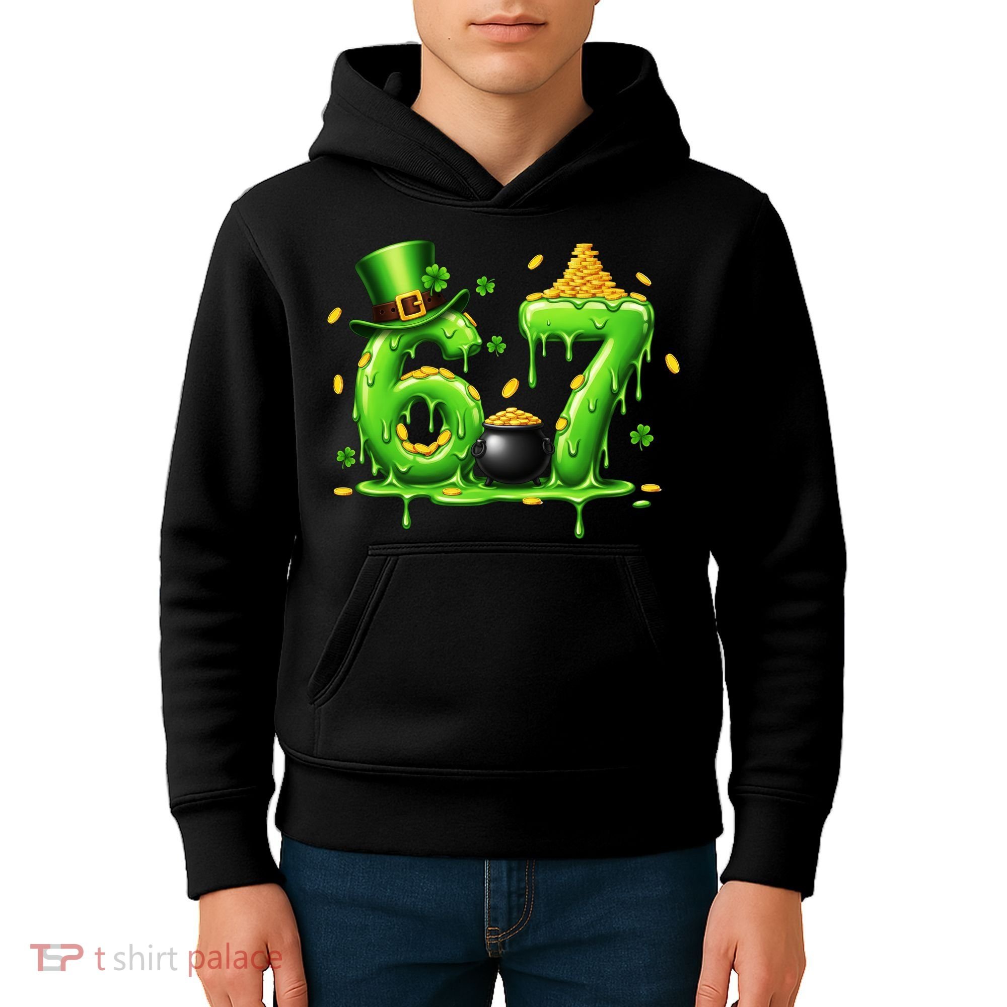 6-7 Meme St Patrick's Day 67 Kids Hoodie