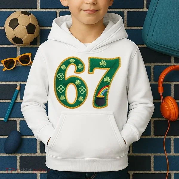 6-7 Meme St Patrick's Celtic 67 Kids Hoodie