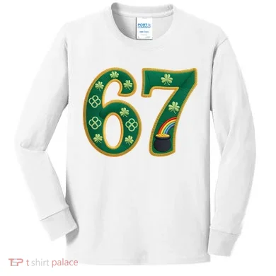6-7 Meme St Patrick's Celtic 67 Kids Long Sleeve Shirt