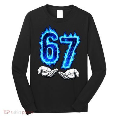 6-7 Meme Six Seven 67 Hands Meme Funny Long Sleeve Shirt